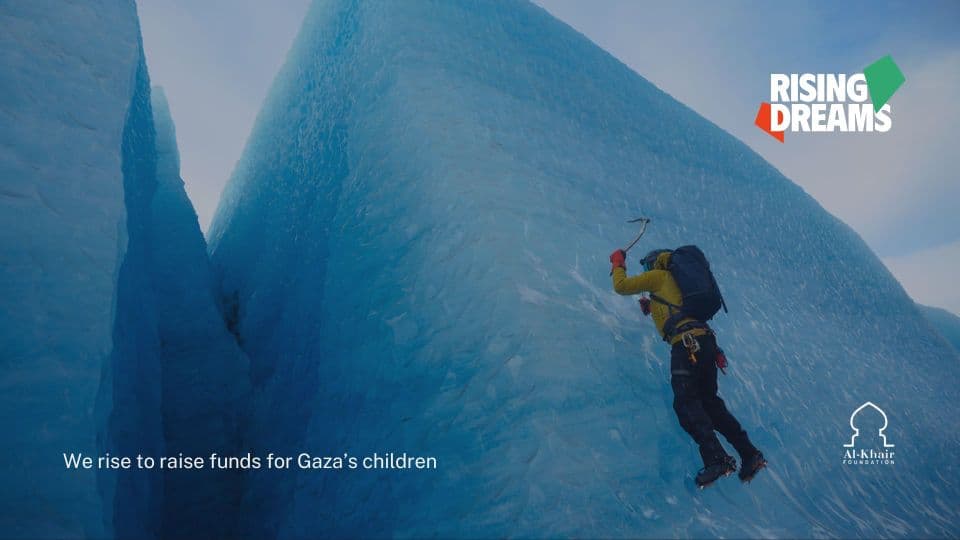 Rising Dreams Everest for Gaza campaign banner