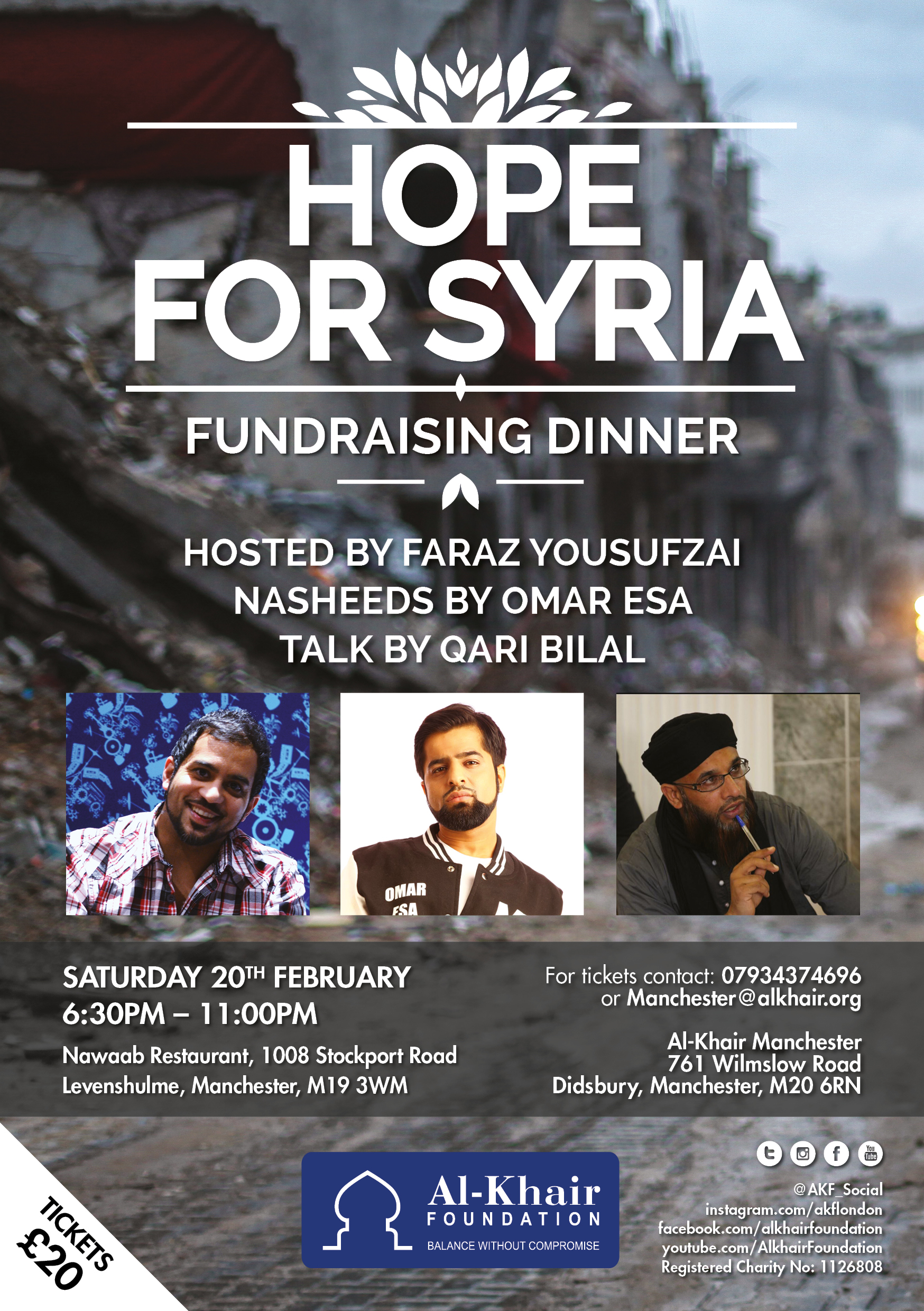Syria, fundraising dinner,hope for Syria
